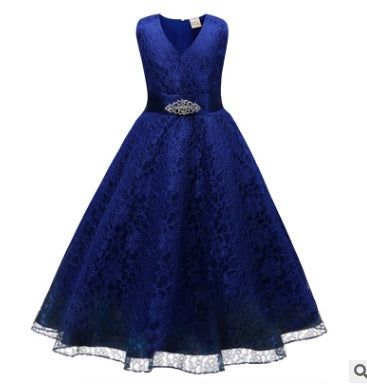 Diamond belt girl wedding dress