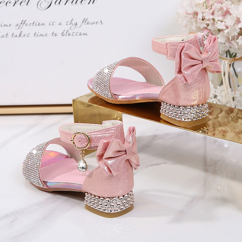 Girls Soft Sole Princess Shoes High Heel Sandals