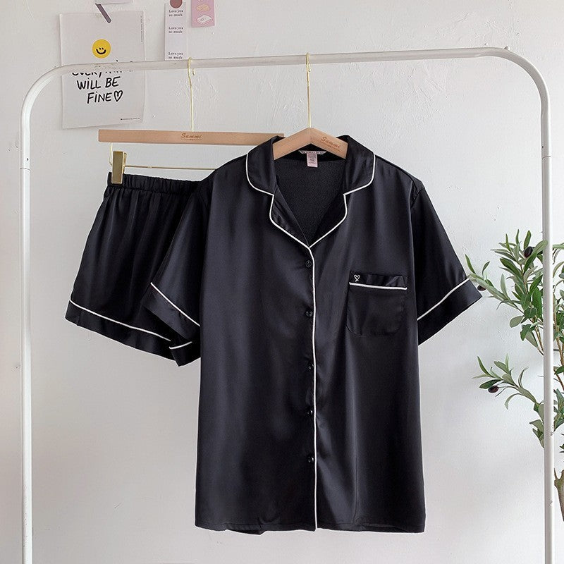 DISANGNI Contra Short Silk Pajama Set