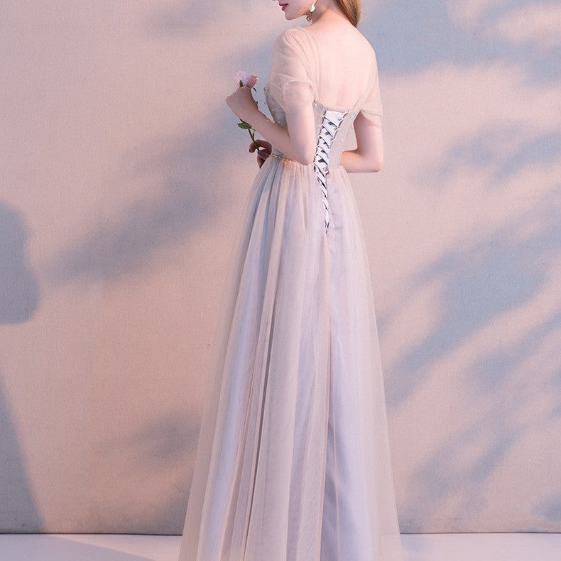 Summer Models A Shoulder Gray Celebrity Birthday Dresses Small Dress Fairy Bridesmaid Dresses