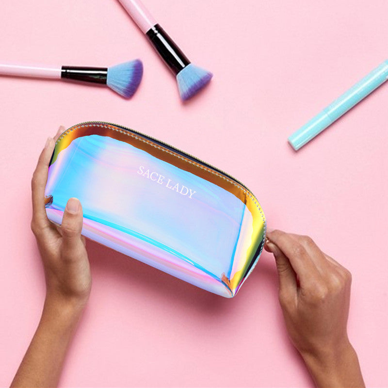 Fashion laser compact portable waterproof makeup bag