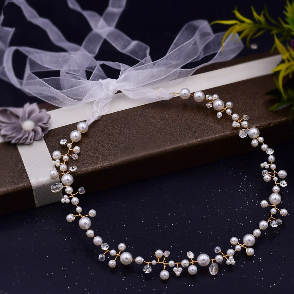 Bridal Wedding Pearl Band Diamond Hair Band