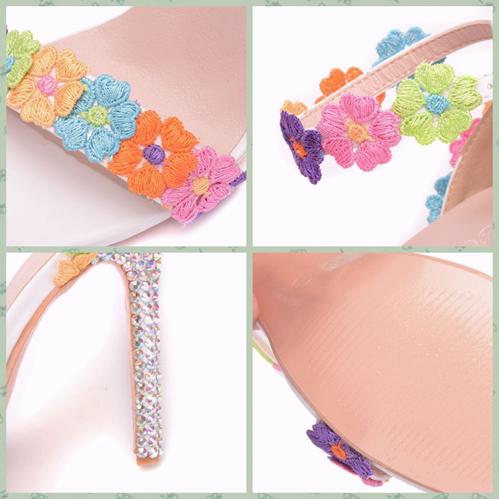 Temperament Word Strap Stiletto Sandals White Lace Wedding Shoes