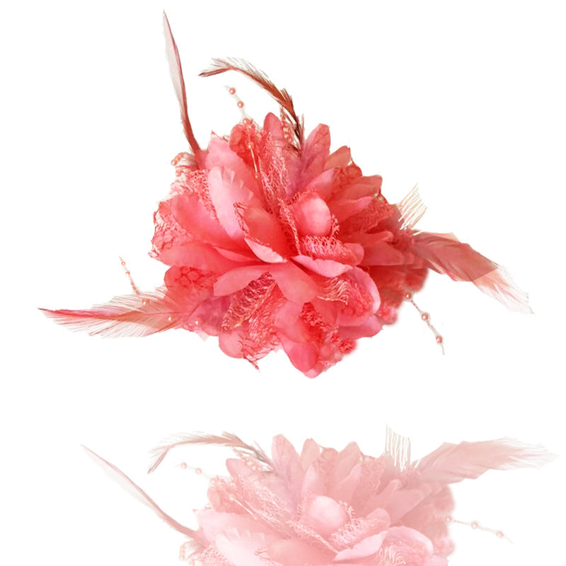 Feather Hair Accessories Children's Performance Red Yarn