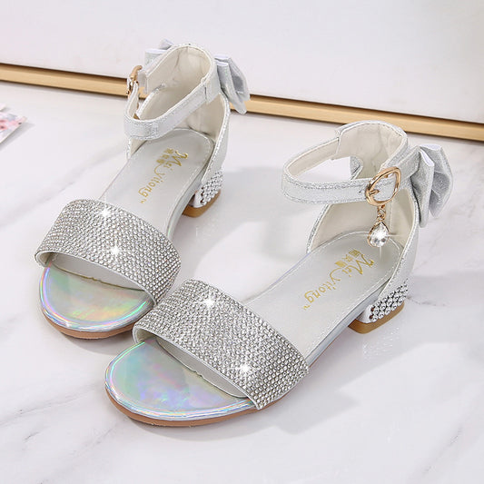 Girls Soft Sole Princess Shoes High Heel Sandals
