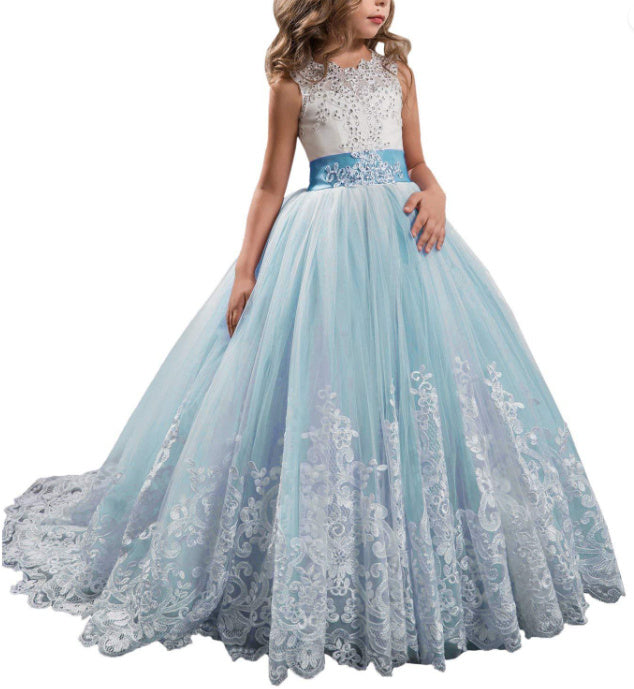 Europe And The United States New Children's Clothing Lace Wedding Dress