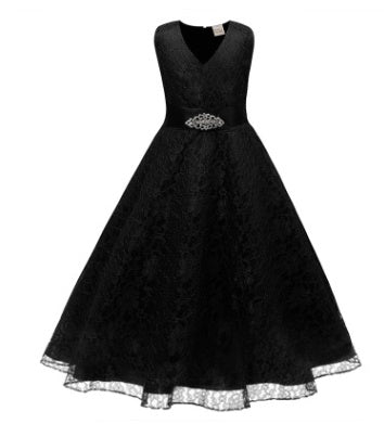 Diamond belt girl wedding dress