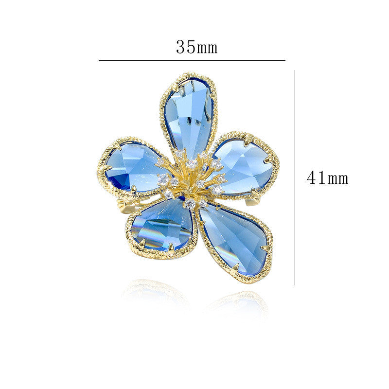 Retro Corsage Fashion Trendy Crystal Flowers