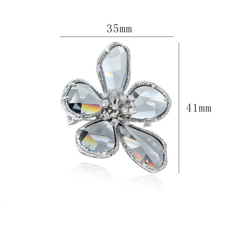 Retro Corsage Fashion Trendy Crystal Flowers