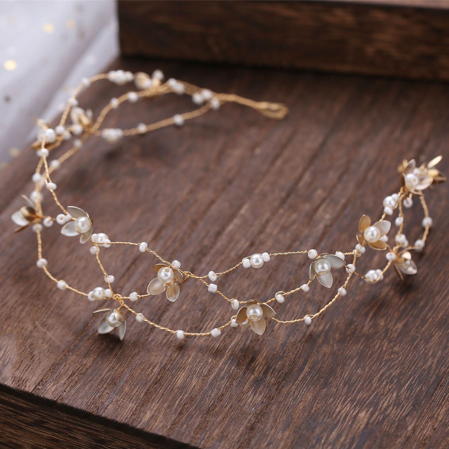 Handmade Flower Beaded Bridal Headband Tiara