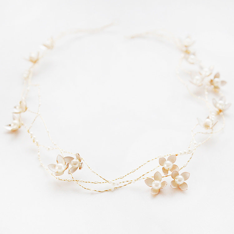 Handmade Flower Beaded Bridal Headband Tiara