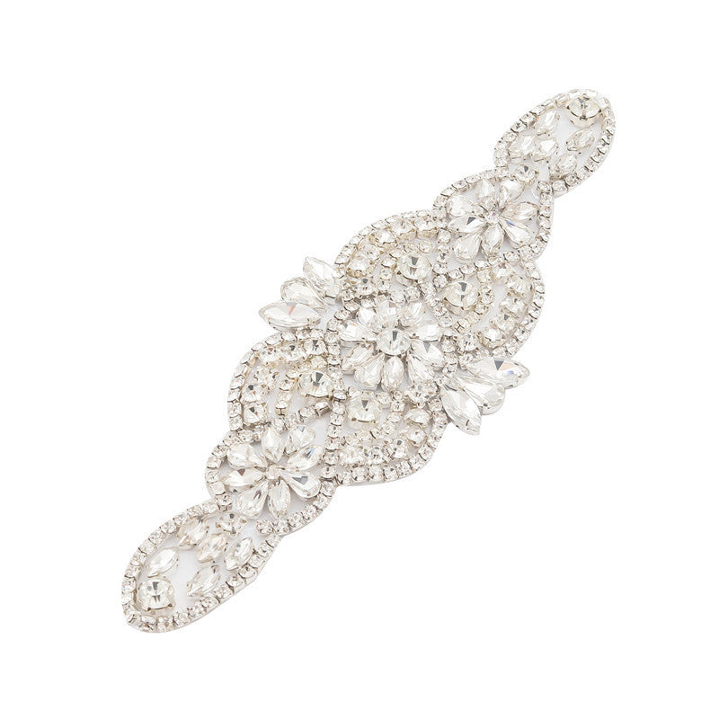 Applique Handmade Fancy Bridal Belt Diamond Patch Diamond Piece Pearl Rhinestone Belt Belt Accessories