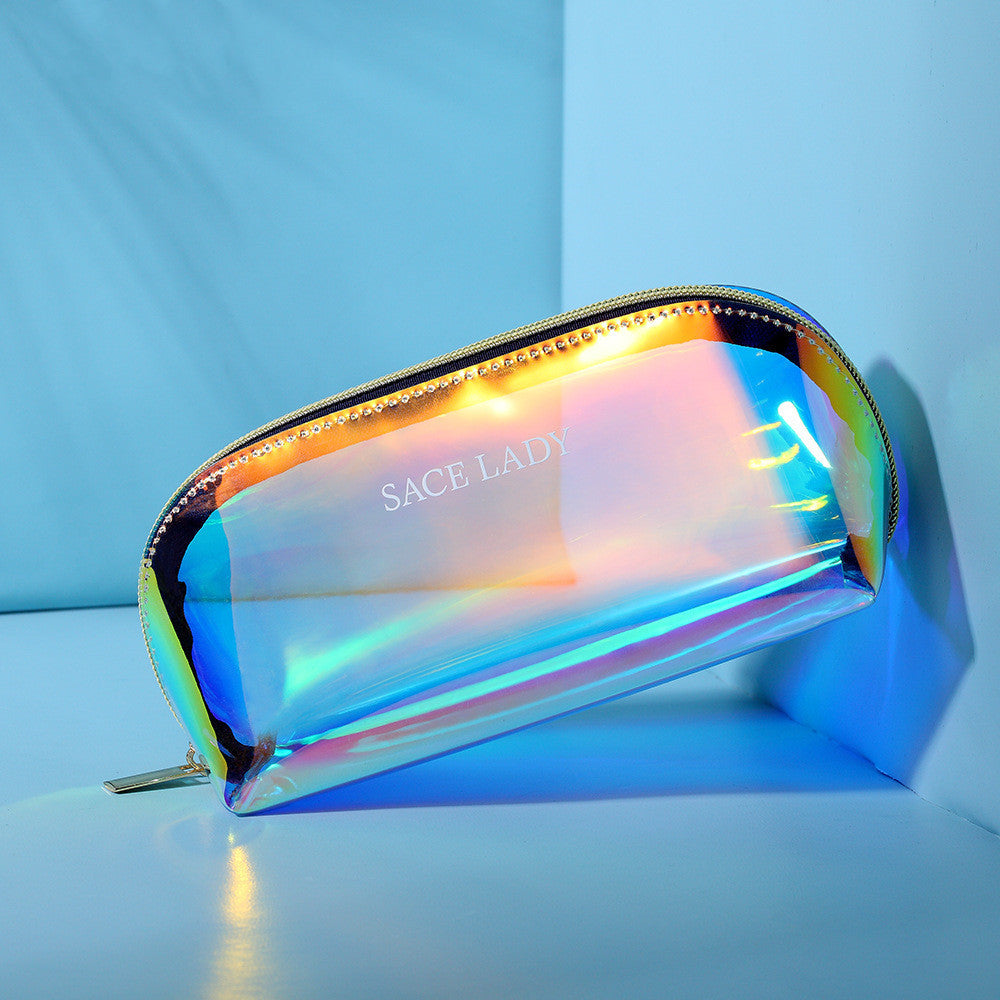 Fashion laser compact portable waterproof makeup bag