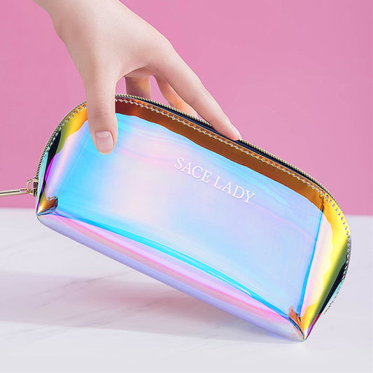 Fashion laser compact portable waterproof makeup bag