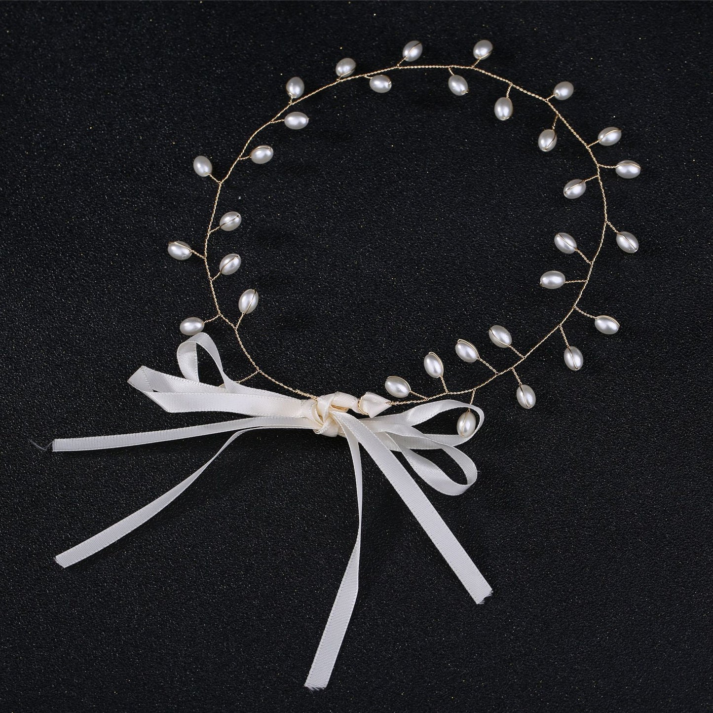 Bridal Wedding Pearl Band Diamond Hair Band