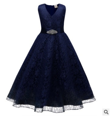 Diamond belt girl wedding dress