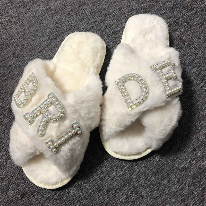 Plush Slippers Bridal Shower Shoes