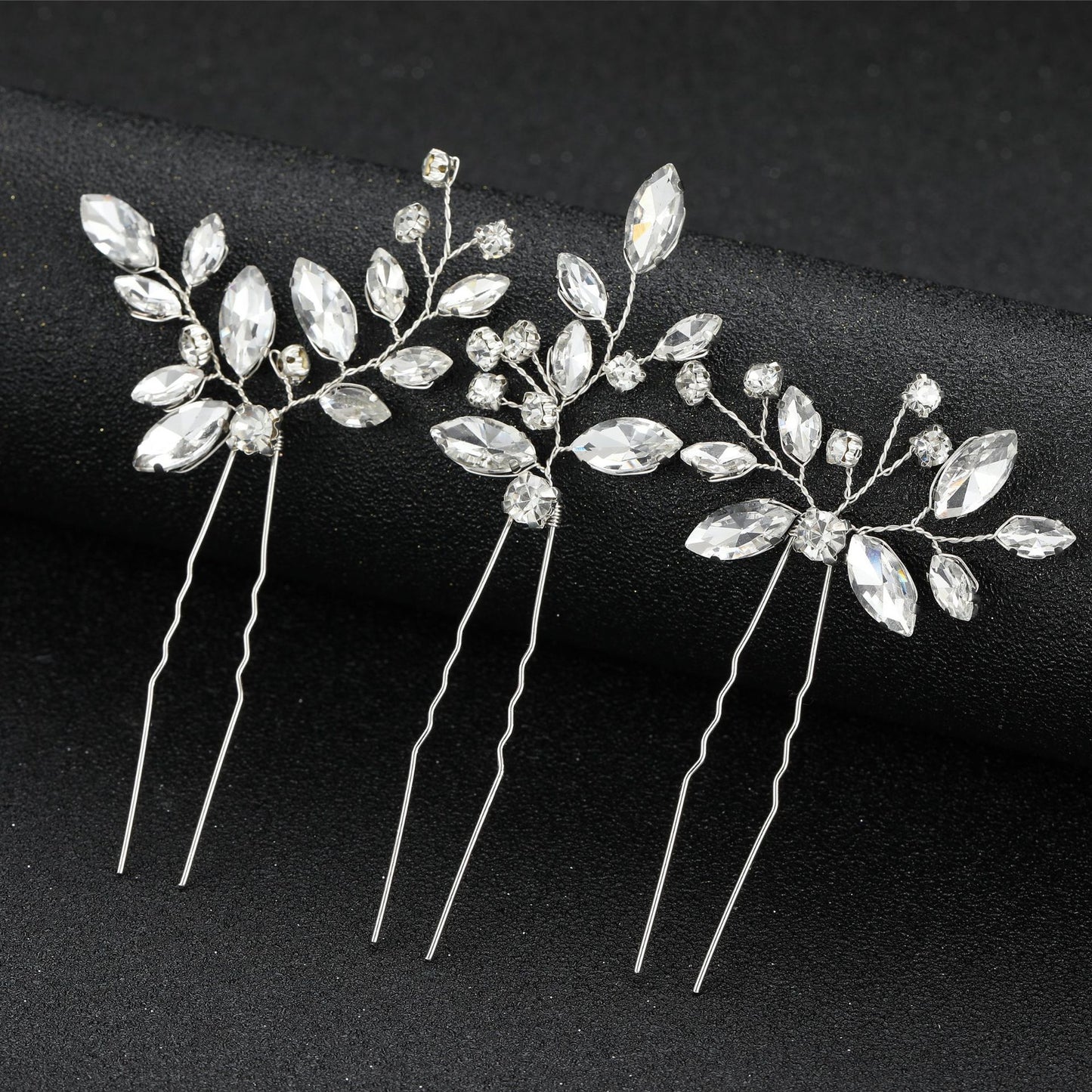 Three-piece Crystal Hairpin Irregular Pin Hair Accessories Suit