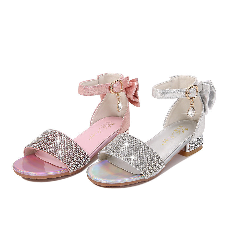 Girls Soft Sole Princess Shoes High Heel Sandals