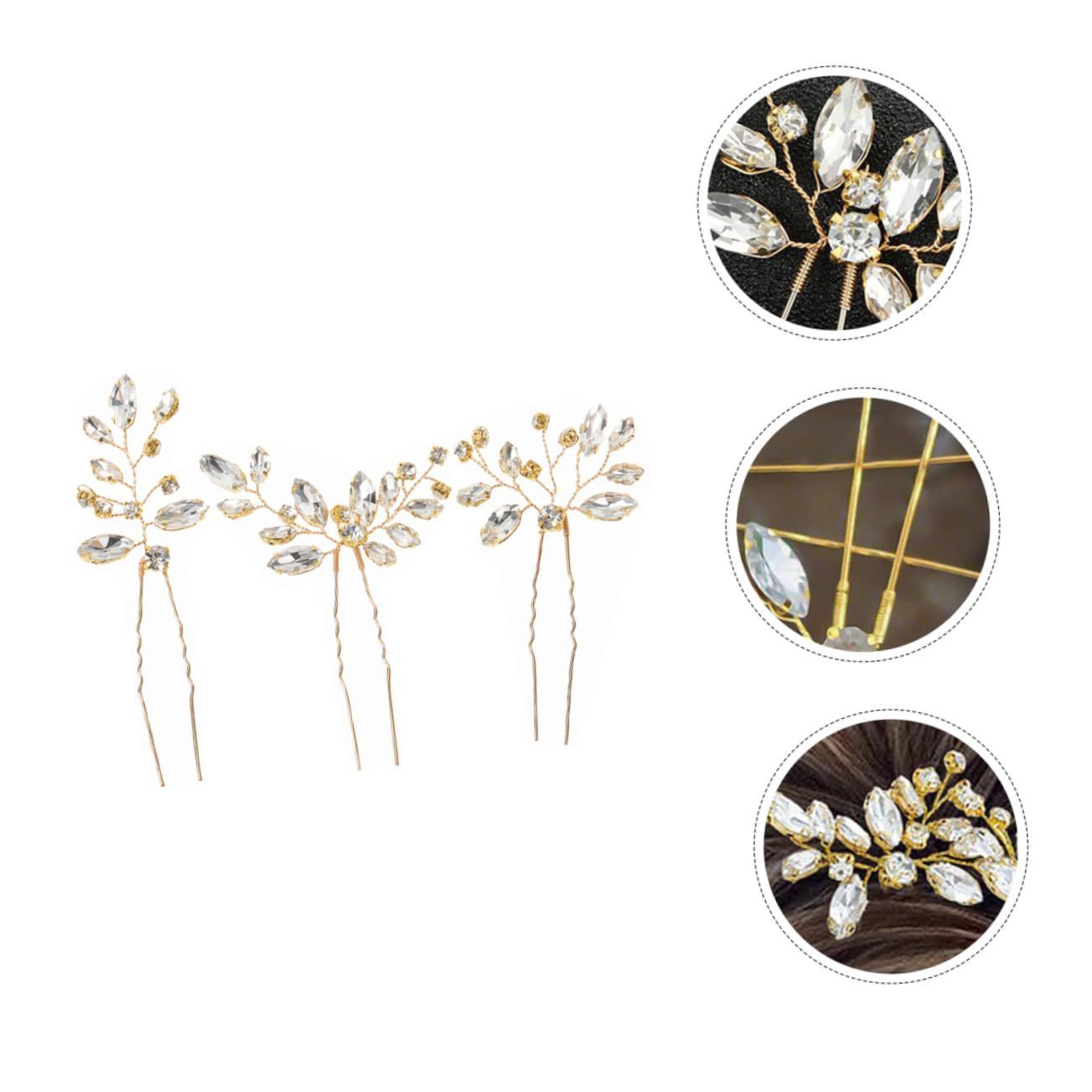 Three-piece Crystal Hairpin Irregular Pin Hair Accessories Suit