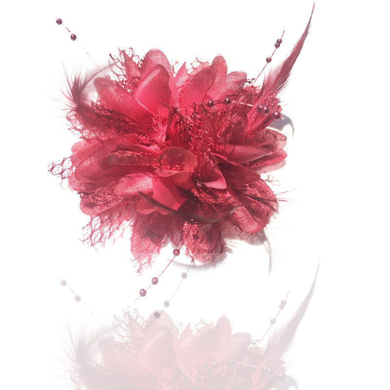 Feather Hair Accessories Children's Performance Red Yarn