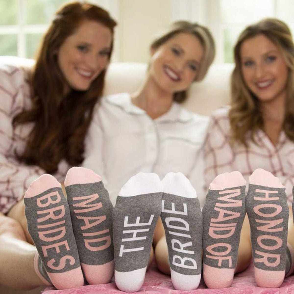 Wedding Party Bridesmaid Bride Cotton Socks