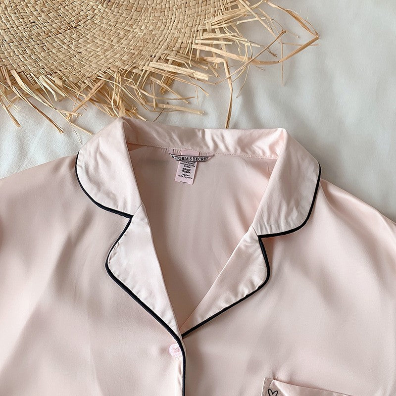 DISANGNI Contra Short Silk Pajama Set