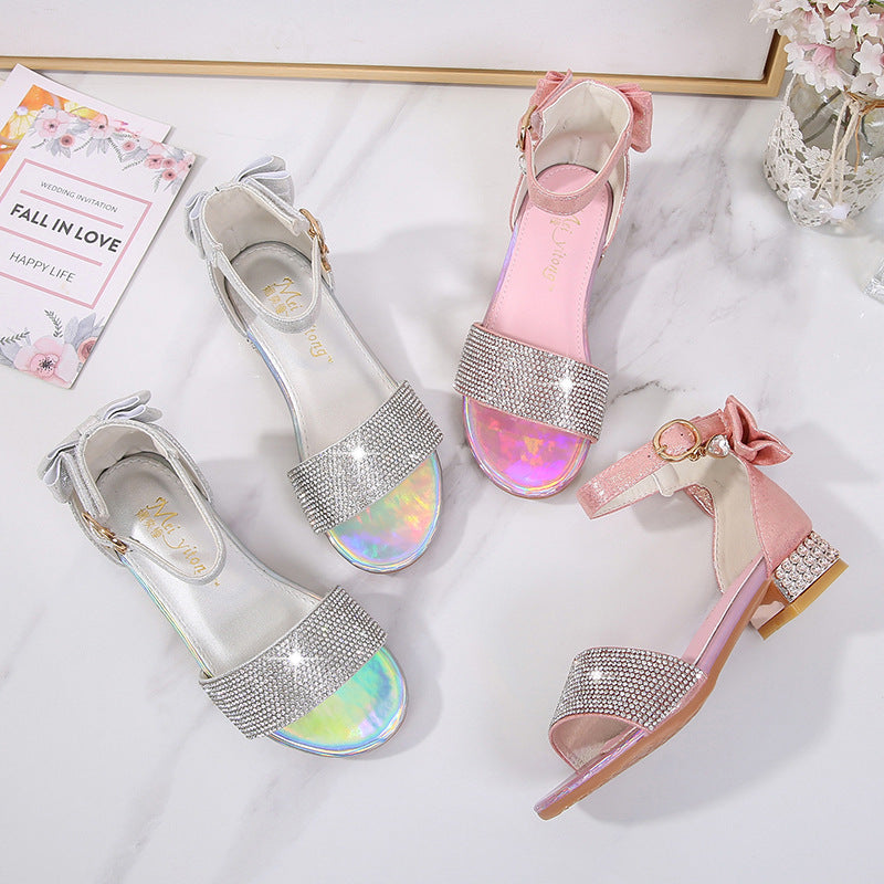 Girls Soft Sole Princess Shoes High Heel Sandals