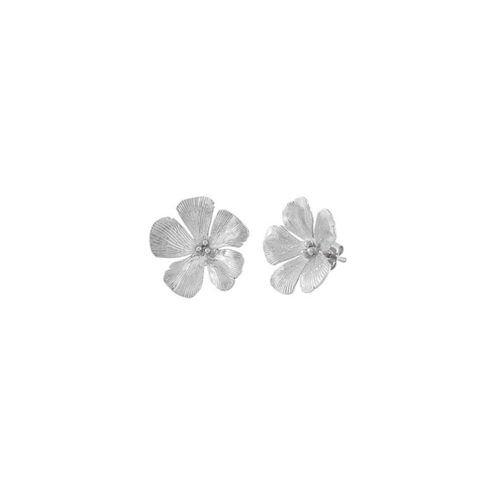 Simple Brushed Flower Stud Earrings